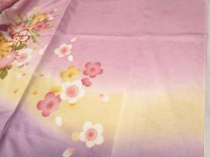 平和屋着物●豪華振袖　駒刺繍　菊花文　暈し染め　金彩　仮絵羽　逸品　未使用　CABC7151yc