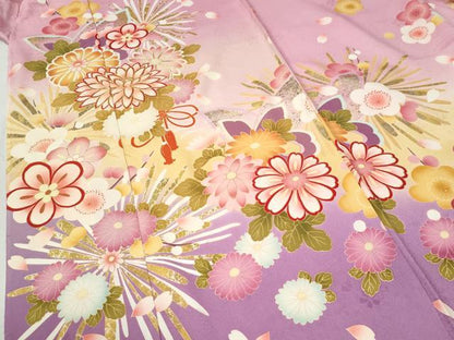 平和屋着物●豪華振袖　駒刺繍　菊花文　暈し染め　金彩　仮絵羽　逸品　未使用　CABC7151yc