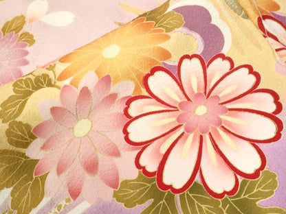 平和屋着物●豪華振袖　駒刺繍　菊花文　暈し染め　金彩　仮絵羽　逸品　未使用　CABC7151yc