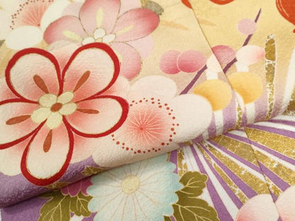 平和屋着物●豪華振袖　駒刺繍　菊花文　暈し染め　金彩　仮絵羽　逸品　未使用　CABC7151yc