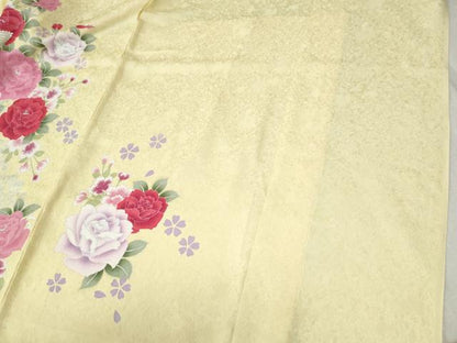 平和屋着物●豪華振袖　薔薇　蝶　暈し染め　金彩　仮絵羽　逸品　未使用　CABC7154yc