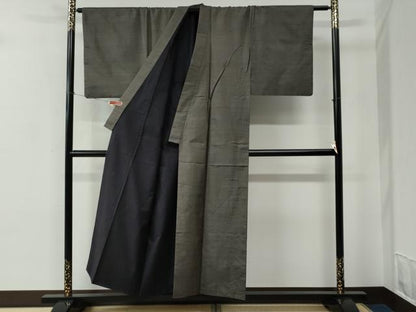 平和屋着物●男性　本場大島紬　アンサンブル・長襦袢セット　格子　正絹　逸品　CABC7156yc