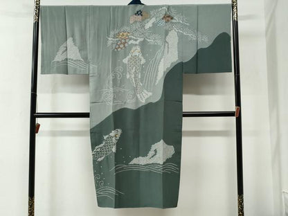平和屋着物●男性　本場大島紬　アンサンブル・長襦袢セット　160亀甲　総詰め　正絹　逸品　CABC7158yc