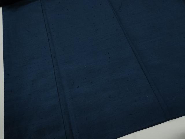 平和屋着物●男性　紬　アンサンブル・長襦袢セット　色無地　紺青色　キングサイズ　正絹　逸品　CABC7159yc