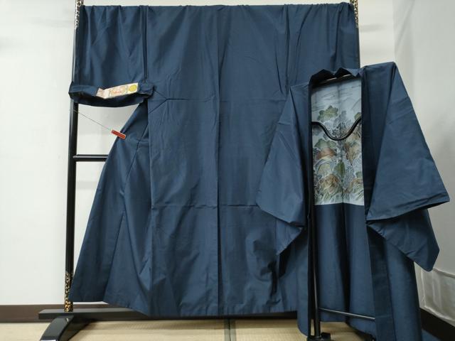 平和屋着物○男性 本場大島紬 アンサンブル 格子 永長織物謹製 証紙