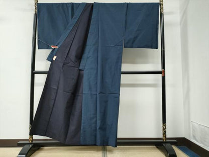 平和屋着物●男性　本場大島紬　アンサンブル　格子　永長織物謹製　証紙付き　キングサイズ　正絹　逸品　CABC7161yc