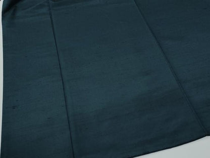 平和屋着物●男性　紬　アンサンブル　色無地　紺地　キングサイズ　正絹　逸品　CABC7162yc