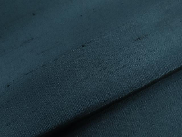 平和屋着物●男性　紬　アンサンブル　色無地　紺地　キングサイズ　正絹　逸品　CABC7162yc
