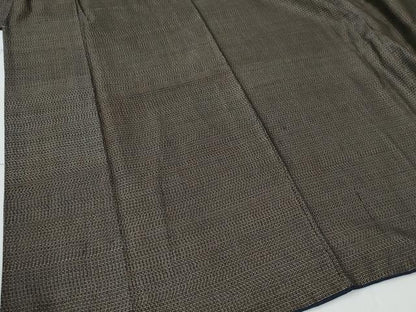 平和屋着物●男性　紬　アンサンブル　格子　正絹　逸品　CABC7164yc