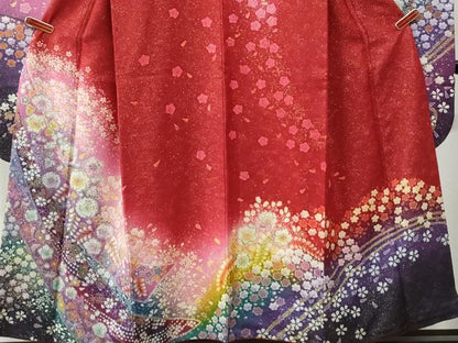 平和屋着物●豪華振袖　辻が花　絞り　暈し染め　金通し地　正絹　逸品　CABC7166yc