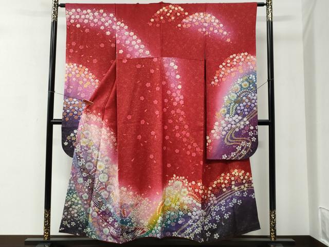 平和屋着物●豪華振袖　辻が花　絞り　暈し染め　金通し地　正絹　逸品　CABC7166yc