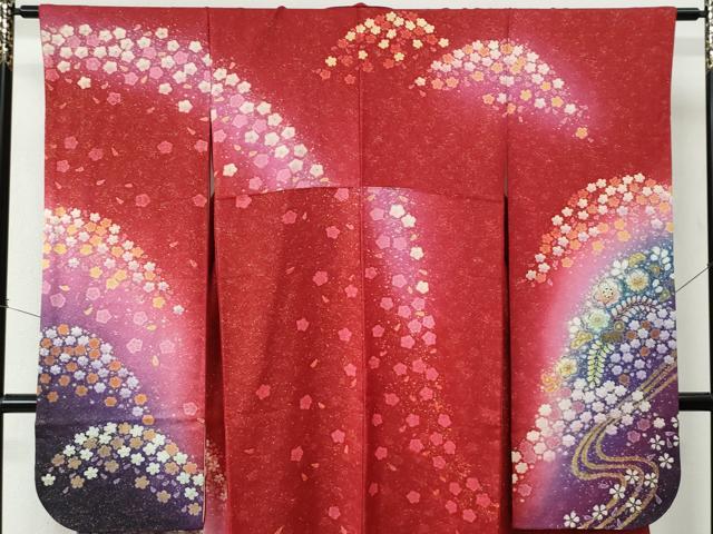 平和屋着物●豪華振袖　辻が花　絞り　暈し染め　金通し地　正絹　逸品　CABC7166yc