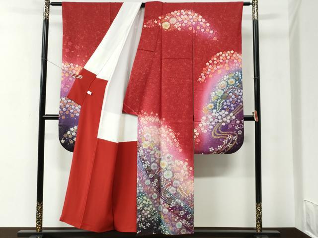 平和屋着物●豪華振袖　辻が花　絞り　暈し染め　金通し地　正絹　逸品　CABC7166yc