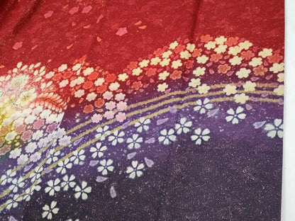 平和屋着物●豪華振袖　辻が花　絞り　暈し染め　金通し地　正絹　逸品　CABC7166yc