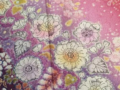平和屋着物●豪華振袖　辻が花　絞り　暈し染め　金通し地　正絹　逸品　CABC7166yc
