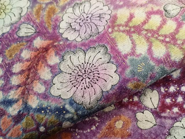 平和屋着物●豪華振袖　辻が花　絞り　暈し染め　金通し地　正絹　逸品　CABC7166yc