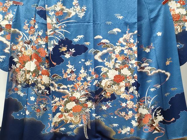 平和屋着物●豪華振袖　雲取り牡丹花車文　金彩　正絹　逸品　CABC7167yc