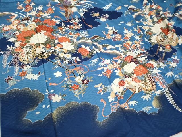 平和屋着物●豪華振袖　雲取り牡丹花車文　金彩　正絹　逸品　CABC7167yc