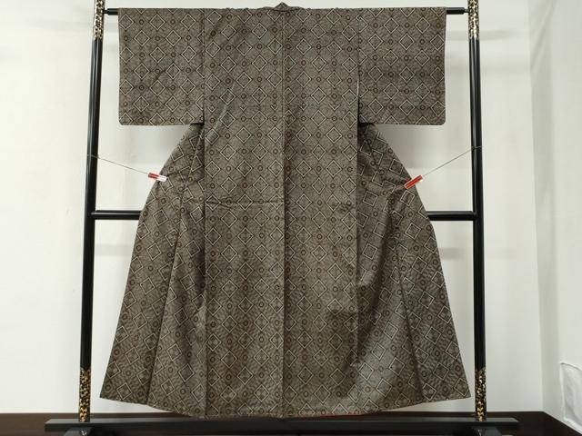 平和屋着物●本場大島紬　龍郷絣　正絹　逸品　未使用　CABC7170yc