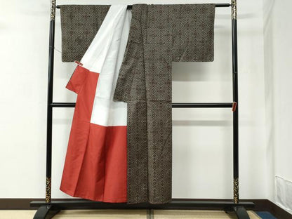 平和屋着物●本場大島紬　龍郷絣　正絹　逸品　未使用　CABC7170yc