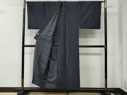 平和屋着物●男性　紬　アンサンブル　霞文　羽裏：一富士二鷹三茄子　正絹　逸品　CABC7171yc