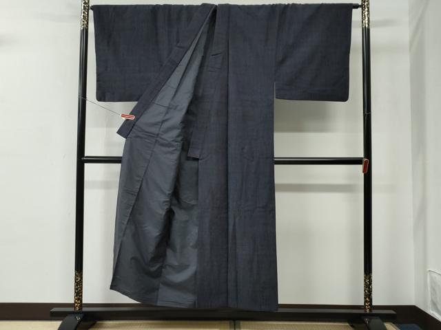 平和屋着物●男性　紬　アンサンブル　霞文　羽裏：一富士二鷹三茄子　正絹　逸品　CABC7171yc