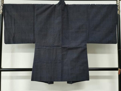 平和屋着物●男性　紬　アンサンブル　霞文　羽裏：一富士二鷹三茄子　正絹　逸品　CABC7171yc