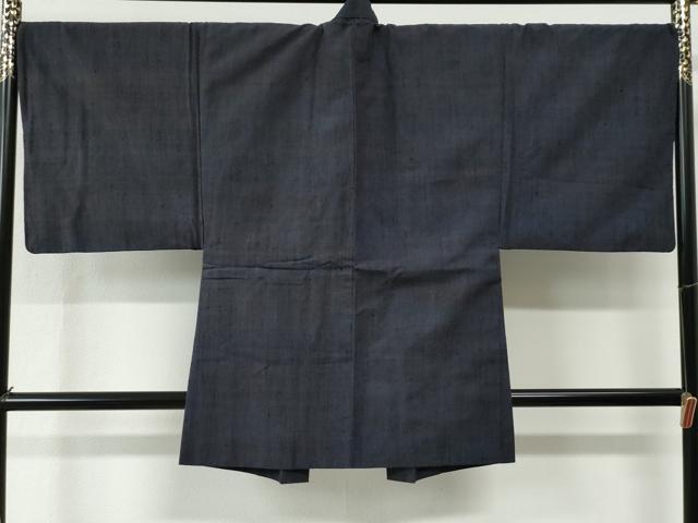 平和屋着物●男性　紬　アンサンブル　霞文　羽裏：一富士二鷹三茄子　正絹　逸品　CABC7171yc