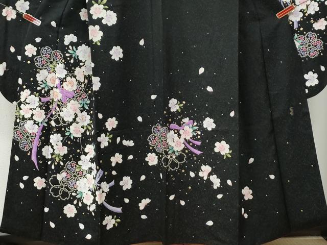 平和屋着物●世界的ファッションデザイナー 山本寛斎 kansaiブランド 振袖 舞桜 ラメ糸 銀通し地 京都きもの友禅扱い 正絹 逸品 CABC7173yc