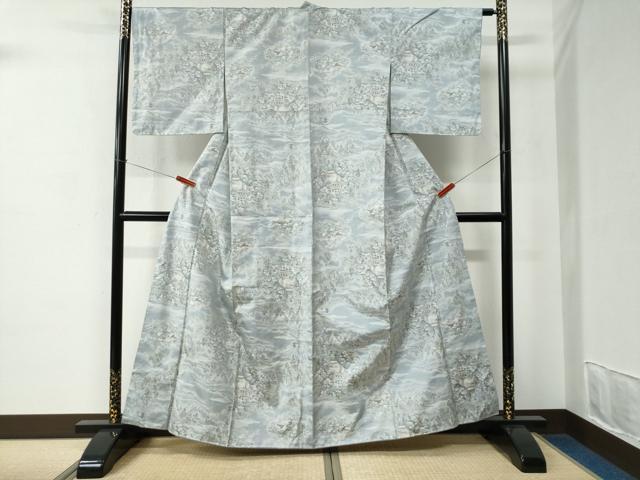 平和屋着物●都喜ヱ門　本場大島紬　総絣　霞樹林風景文　藤絹織物謹製　やまと誂製　正絹　逸品　未使用　CABC7176yc