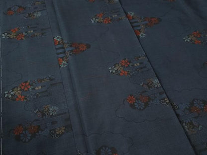 平和屋着物●本場大島紬　9マルキ　雲取りエ霞雲取り花唐草文　正絹　逸品　未使用　CABC7177yc