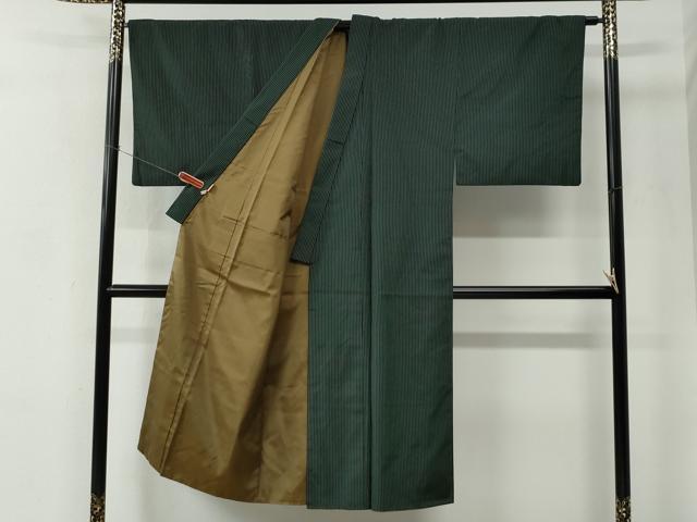 平和屋着物●男性　紬　縞　黒地　ますいわ屋扱い　正絹　逸品　CABC7179yc