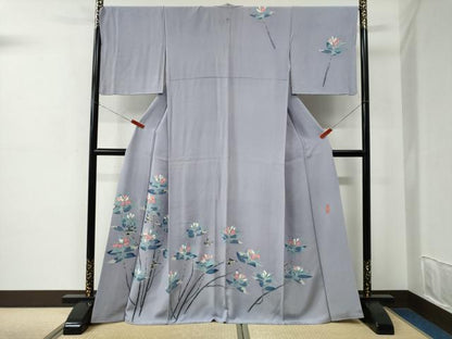 平和屋着物●本加賀友禅作家　百貫華峰　訪問着　花鳥文　暈し染め　正絹　逸品　CABC7180yc