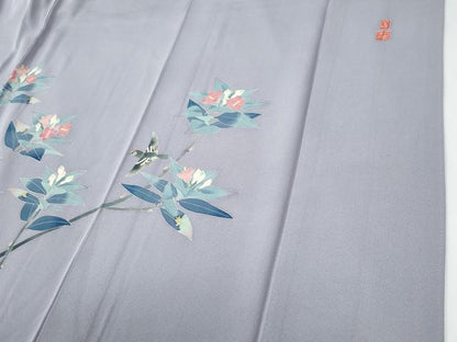 平和屋着物●本加賀友禅作家　百貫華峰　訪問着　花鳥文　暈し染め　正絹　逸品　CABC7180yc