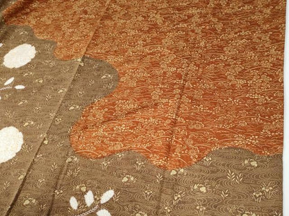平和屋着物●訪問着　絞り　刺繍　流水雪輪草花文　金彩　正絹　逸品　CABC7182yc