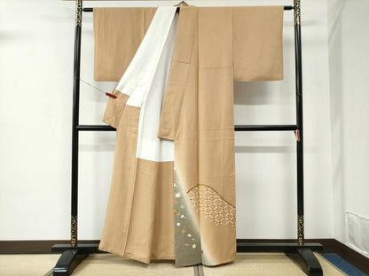 平和屋着物●訪問着　籬吹き寄せ花文　暈し染め　金彩　正絹　逸品　CABC7183yc