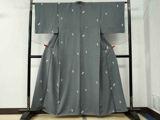 平和屋着物●上質な小紋　短冊舞花文　正絹　逸品　CABC7188yc 平和屋着物○上質な小紋 短冊舞花文 正絹 逸品 CABC7188yc