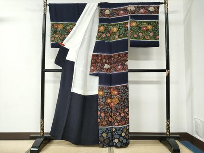 平和屋着物●訪問着　作家物　辻が花　暈し染め　鬼しぼ縮緬　正絹　逸品　CABC7189yc