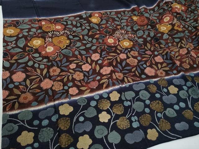 平和屋着物●訪問着　作家物　辻が花　暈し染め　鬼しぼ縮緬　正絹　逸品　CABC7189yc