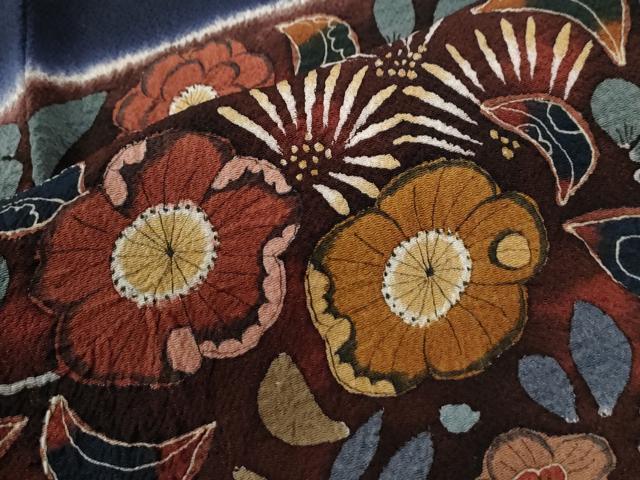 平和屋着物●訪問着　作家物　辻が花　暈し染め　鬼しぼ縮緬　正絹　逸品　CABC7189yc