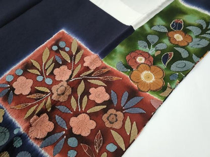 平和屋着物●訪問着　作家物　辻が花　暈し染め　鬼しぼ縮緬　正絹　逸品　CABC7189yc