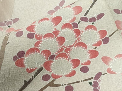 平和屋着物●名門・上野家　上野街子　清染居　訪問着　枝梅文　正絹　逸品　CABC7190yc