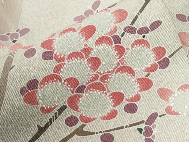 平和屋着物●名門・上野家　上野街子　清染居　訪問着　枝梅文　正絹　逸品　CABC7190yc