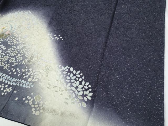 平和屋着物●訪問着　辻が花　暈し染め　銀通し地　正絹　逸品　CABC7192yc