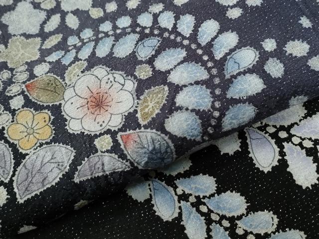 平和屋着物●訪問着　辻が花　暈し染め　銀通し地　正絹　逸品　CABC7192yc