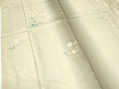 平和屋着物●訪問着　総刺繍　枝花文　暈し染め　正絹　逸品　CABC7198yc