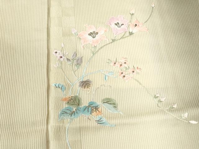 平和屋着物●訪問着　総刺繍　枝花文　暈し染め　正絹　逸品　CABC7198yc