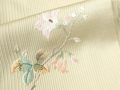 平和屋着物●訪問着　総刺繍　枝花文　暈し染め　正絹　逸品　CABC7198yc