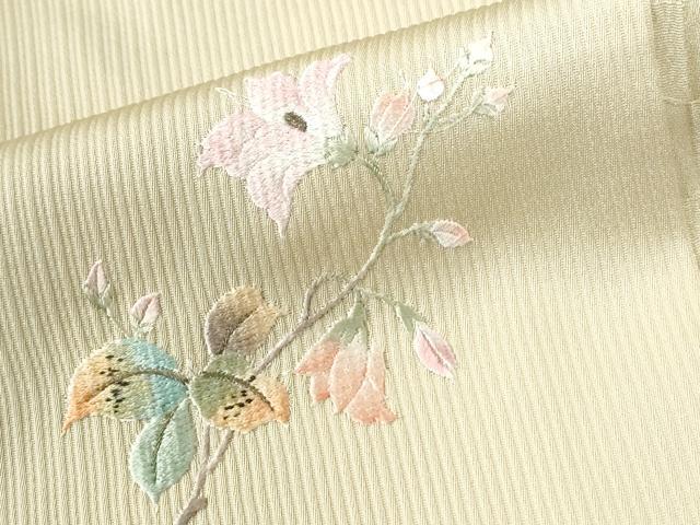 平和屋着物●訪問着　総刺繍　枝花文　暈し染め　正絹　逸品　CABC7198yc