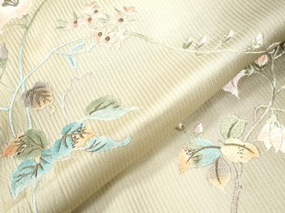 平和屋着物●訪問着　総刺繍　枝花文　暈し染め　正絹　逸品　CABC7198yc